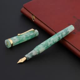 Luxury Acrylic Fountain Pen With Golden Green Calligraphy F Nib School Ink Color Office Writing Supplies