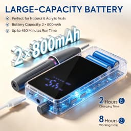 DianaBeauty 45000RPM Nail Drill Machine Portable Nail Polisher with LCD Display Electric Nail Polisher with 1600mAh Nail Tools
