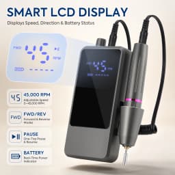 DianaBeauty 45000RPM Nail Drill Machine Portable Nail Polisher with LCD Display Electric Nail Polisher with 1600mAh Nail Tools