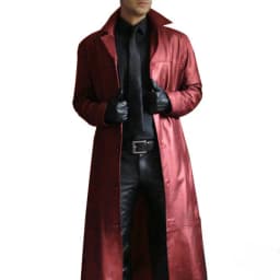 2026 Men Faux Leather Trench Fashion Long Sleeve Autumn Windbreaker Coat Slim Leather Long Leather Jacket Men's Jacket Outwear