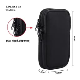 Neoprene Dual Pouch 2 Phone Belt Clip Case Holder For iPhone 16 15 13 Pro Max Samsug S25 S24 S23 Xiaomi Redmi Man Tool Waist Bag