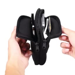 Neoprene Dual Pouch 2 Phone Belt Clip Case Holder For iPhone 16 15 13 Pro Max Samsug S25 S24 S23 Xiaomi Redmi Man Tool Waist Bag