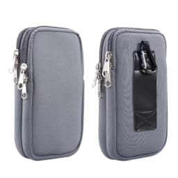 Neoprene Dual Pouch 2 Phone Belt Clip Case Holder For iPhone 16 15 13 Pro Max Samsug S25 S24 S23 Xiaomi Redmi Man Tool Waist Bag