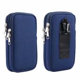 Neoprene Dual Pouch 2 Phone Belt Clip Case Holder For iPhone 16 15 13 Pro Max Samsug S25 S24 S23 Xiaomi Redmi Man Tool Waist Bag