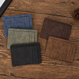 Simple Men Women Leather Card Holder Ultra-Thin Mini Short Wallet Multi-Card Slot Simple Design Wallet PU Universal Coin Purses