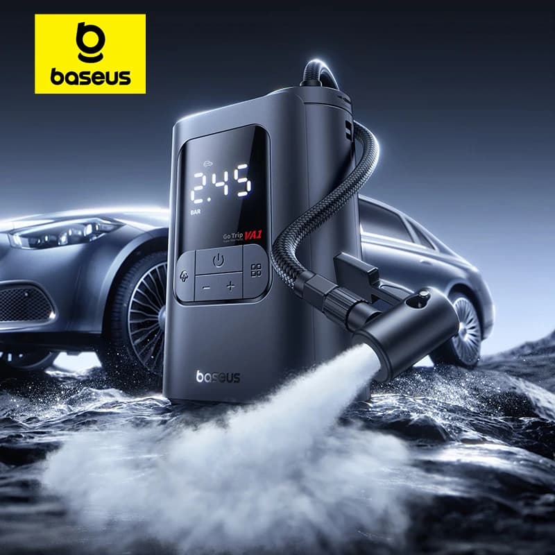 New Baseus GoTrip VA1 Pro/Max Car Air Pump 7500mAh Air Compressor Portable Tire Inflator for Motorcycle Bicycle Ball Car Pump