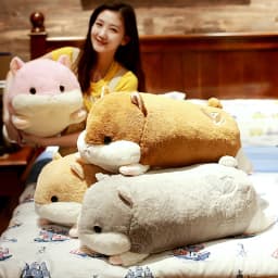 Cute Stuffed Animals Pillow Birthday Gifts Home Decor 90cm Cartoon Winter Hand Warm Hamster Plush Toy