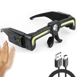 New Induction COB LED Glasses Headlight Rechargeable TYPE-C Waterproof Lightweight Work Lamp for Car Maintenance Repair