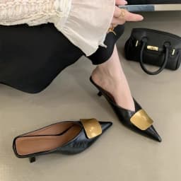Women Slippers Designer Sandals Summer 2026 New Slides Non-slip Metallic Color Fashion Footwear Brand Pointed Toe Mules Ladies