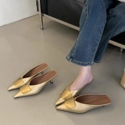 Women Slippers Designer Sandals Summer 2026 New Slides Non-slip Metallic Color Fashion Footwear Brand Pointed Toe Mules Ladies