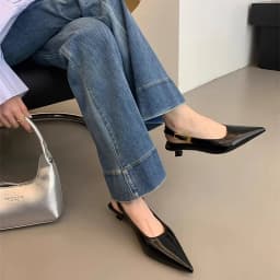 Summer Pointed Toe Women Sandals Fashion Singbacks Mules Shoes Ladies Elegant Low Heel Stripper Party Sandalias