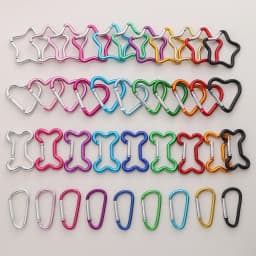 1pcs Carabiner Rock Aluminum Mountain Buckle Star/Heart/D/Bone Shape Locking Clasp Keychain Multifunction Tools Jewelry Findings