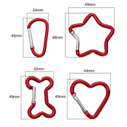 1pcs Carabiner Rock Aluminum Mountain Buckle Star/Heart/D/Bone Shape Locking Clasp Keychain Multifunction Tools Jewelry Findings