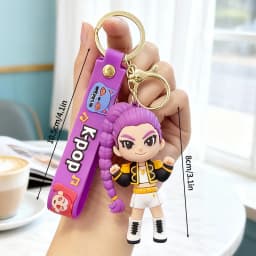 Hot Anime Kpop Idol Keychain Kawaii PVC Toys Keychains Rumi Zoey Mira Backpack Charm Couple Keyrings Birthday Gift For Girls