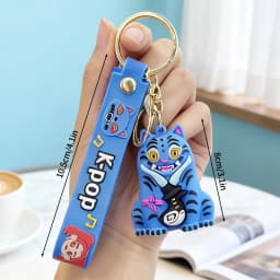 Hot Anime Kpop Idol Keychain Kawaii PVC Toys Keychains Rumi Zoey Mira Backpack Charm Couple Keyrings Birthday Gift For Girls
