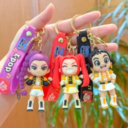 Hot Anime Kpop Idol Keychain Kawaii PVC Toys Keychains Rumi Zoey Mira Backpack Charm Couple Keyrings Birthday Gift For Girls