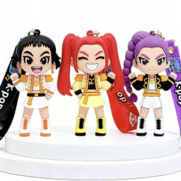 Hot Anime Kpop Idol Keychain Kawaii PVC Toys Keychains Rumi Zoey Mira Backpack Charm Couple Keyrings Birthday Gift For Girls