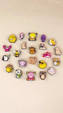 1/25-Piece Set of Luncheon Meat-Themed Shoe Accessories for Girls, Snack and Cheese Shoe Charms, Pizza Shoe Buckles