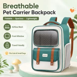Moorpet Transparent Cat Backpack, All‑Season Breathable Pet Carrier, Portable Dual‑Use Shoulder & Hand Bag for Cats & Small Dogs