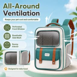 Moorpet Transparent Cat Backpack, All‑Season Breathable Pet Carrier, Portable Dual‑Use Shoulder & Hand Bag for Cats & Small Dogs