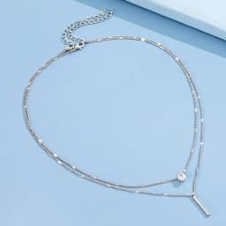 Trendy Zircon Pendant Necklace For Women Multilayer Chain Choker Fashion Female Party Shiny Jewelry Gift