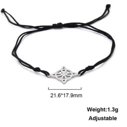 LIKGREAT Irish Witch Knot Bracelet for Women Men Celtics Knot Woven Rope Jewelry Stainless Steel Amulet Talisman Birthday Gift