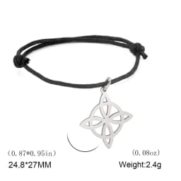 LIKGREAT Irish Witch Knot Bracelet for Women Men Celtics Knot Woven Rope Jewelry Stainless Steel Amulet Talisman Birthday Gift