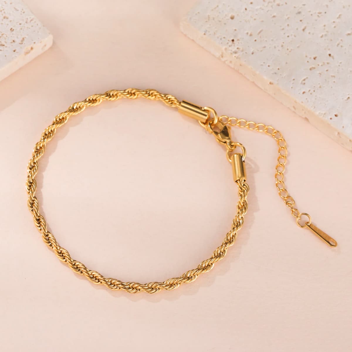 Skyrim 3MM Twisted Chain Bracelet Stainless Steel Gold Color Adjustable Bracelets Women Men Couple Jewelry Valentine's Day Gift