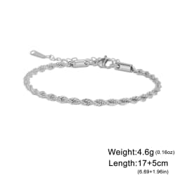 Skyrim 3MM Twisted Chain Bracelet Stainless Steel Gold Color Adjustable Bracelets Women Men Couple Jewelry Valentine's Day Gift