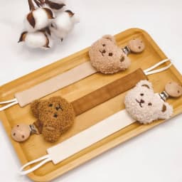 1/2pcs Baby Pacifier Chain Clips Holders Anti-drop Chain Cartoon Stuffed Bear Teething Clips Teether Toy Soother Pacifier Strap