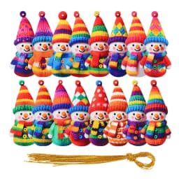 16pcs Cute Snowman Wooden Ornaments Christmas Tree Hanging Pendants For Xmas Party Home Wall Room Decoration 2026 New Year Gifts