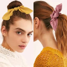 Chiffon Bowknot Silk Hair Scrunchies Women Rabbit Ear Ponytail Holder Hair Ties Hair Rope Rubber Bands Headwear Hair Accessories