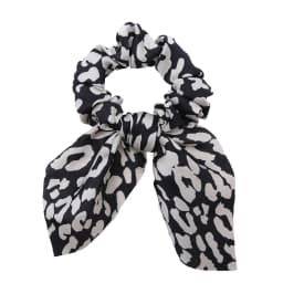 Women Silk Scrunchies Elastic Hair Ties Rabbit Ears Floral Leopard Print Hair Band Ponytail Hair Ropes Girls Accessories
