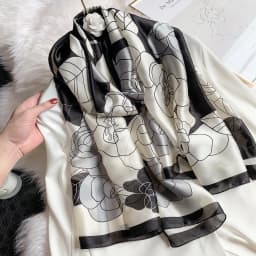 100% Natural Silk Scarf Women Luxury Brand Digital Print Flowers Silk Pashmina Shawl Female Long Bandana Foulard 2020 Oversize