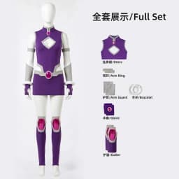 Halloween Koriand'r Cosplay Costumes Starfire Adult Women Purple Battle Bodysuit Fantasy Outfits Carnival Role Play Party Suit