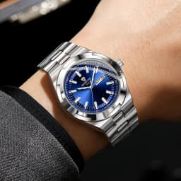 BINBOND Men's Watch Fashion Trend Night Light Calendar Waterproof Business Leisure Steel Strip Men's Watch Watches for Man B025