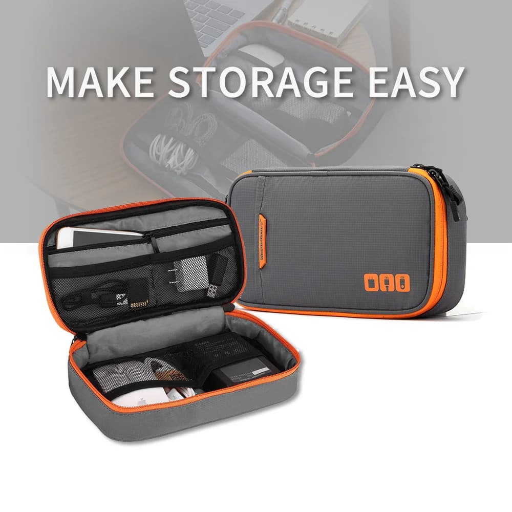 Travel Cable Organizer Bag Storage Pouch Carry Case Portable Waterproof Storage Bags for USB Charger Cable Cord and Electronics