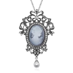 Vintage Cameo Beauty Portrait Pendant Necklace For Women Men Luxury Resin Lady Queen Flower Butterfly Long Sweater Chain Jewelry