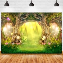 Dreamy Forest Fairy Tale Castle Wonderland Jungle Vinyl Background Baby Birthday Wedding Photography Backdrop Photo Studio Prop