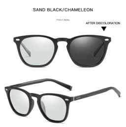 AORON Polarized Photochromic Sunglasses Men /Women Classic Round Sun Glasses TR Frame Aluminum Magnesium Leg