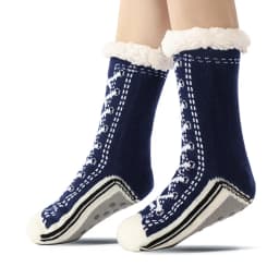 Fuzzy Fluffy Sock Women Winter Christmas Gift Warm Plush Non slip Home Sleeping Soft Female Floor Thermal Slipper Sock Snowflake