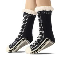 Fuzzy Fluffy Sock Women Winter Christmas Gift Warm Plush Non slip Home Sleeping Soft Female Floor Thermal Slipper Sock Snowflake