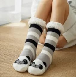 Fuzzy Fluffy Sock Women Winter Christmas Gift Warm Plush Non slip Home Sleeping Soft Female Floor Thermal Slipper Sock Snowflake