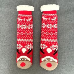 Fuzzy Fluffy Sock Women Winter Christmas Gift Warm Plush Non slip Home Sleeping Soft Female Floor Thermal Slipper Sock Snowflake