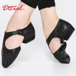 Genuine Leather Stretch Jazz Dance Shoes For Women T Strap Ballet Lyrical Dancing Shoe Teachers's Dance Sandals Excercise Shoe