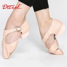 Genuine Leather Stretch Jazz Dance Shoes For Women T Strap Ballet Lyrical Dancing Shoe Teachers's Dance Sandals Excercise Shoe