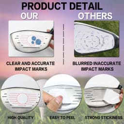 125/250P Golf Club Impact Tape Stickers Labels for Driver Woods Irons, Ball Hitting Recorder Training Aids for Swing Practice
