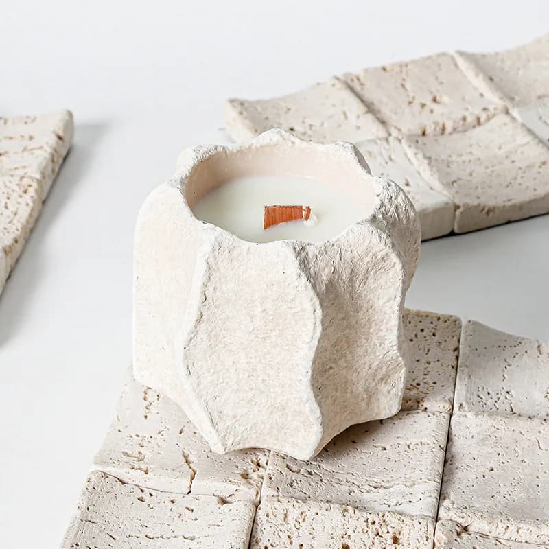Nordic-Style Wavy Edge Concrete Aromatherapy Candle Cup Mold Artistic Candle Holder Home Decor Ornament Plaster Flower Pot Mold