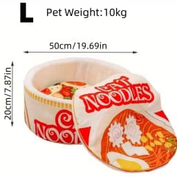 The New Winter Cartoon Ramen Cat Nest Love Warm Cute Semi-enclosed Cat Bed Can Be Opened And Washed