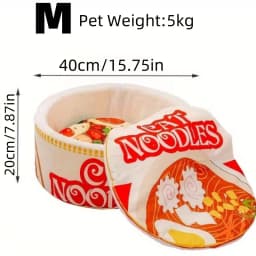 The New Winter Cartoon Ramen Cat Nest Love Warm Cute Semi-enclosed Cat Bed Can Be Opened And Washed